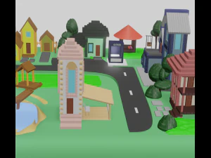 छोटा शहर 3D मॉडल
