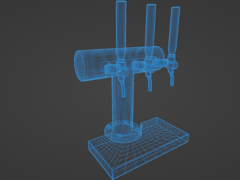3 Tap Beer Dispenser 3D 模型
