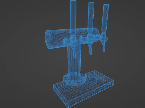 3 Tap Beer Dispenser 3D Model