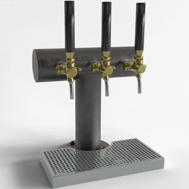 3 Tap Beer Dispenser 3D Model .c4d .max .obj .3ds .fbx .stl .blend 