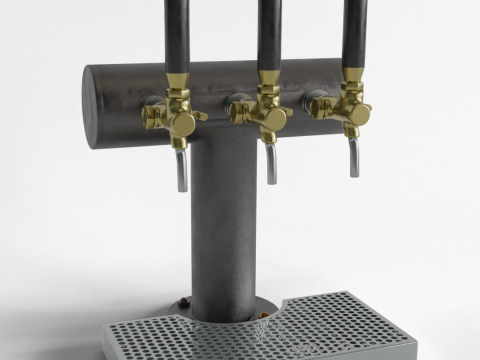 3 Tap Beer Dispenser 3D Model