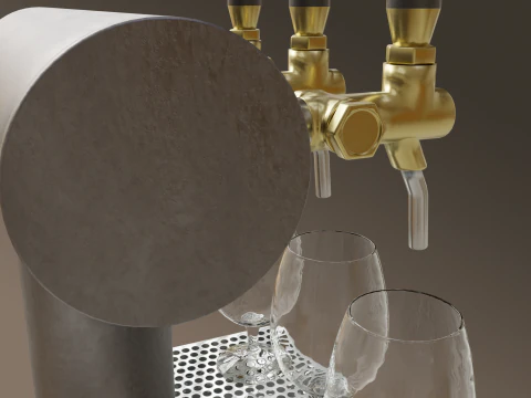3 Tap Beer Dispenser 3D Model