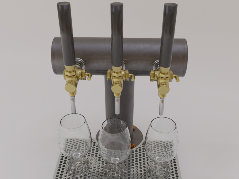 3 Tap Beer Dispenser 3D 模型