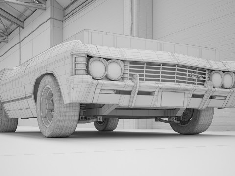 Pool Table Chevrolet Impala 1967 3D Model