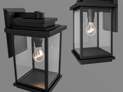 Artcraft Lighting Freemont Arandela de parede externa preta Modelo 3D