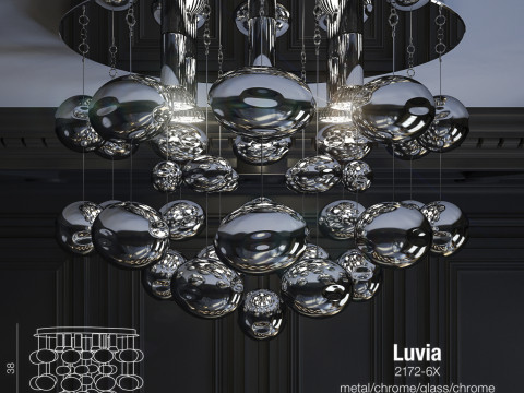 Azzardo LUVIA 2172-6X CROMO Modello 3D