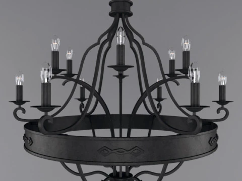 Wrought iron chandelier 3D Model