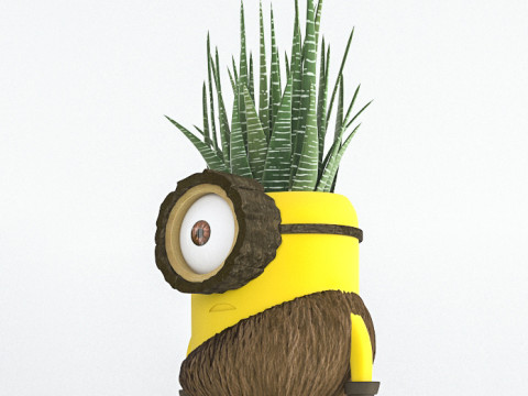 미니언 화분 3D 모델