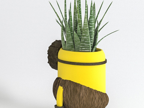 미니언 화분 3D 모델