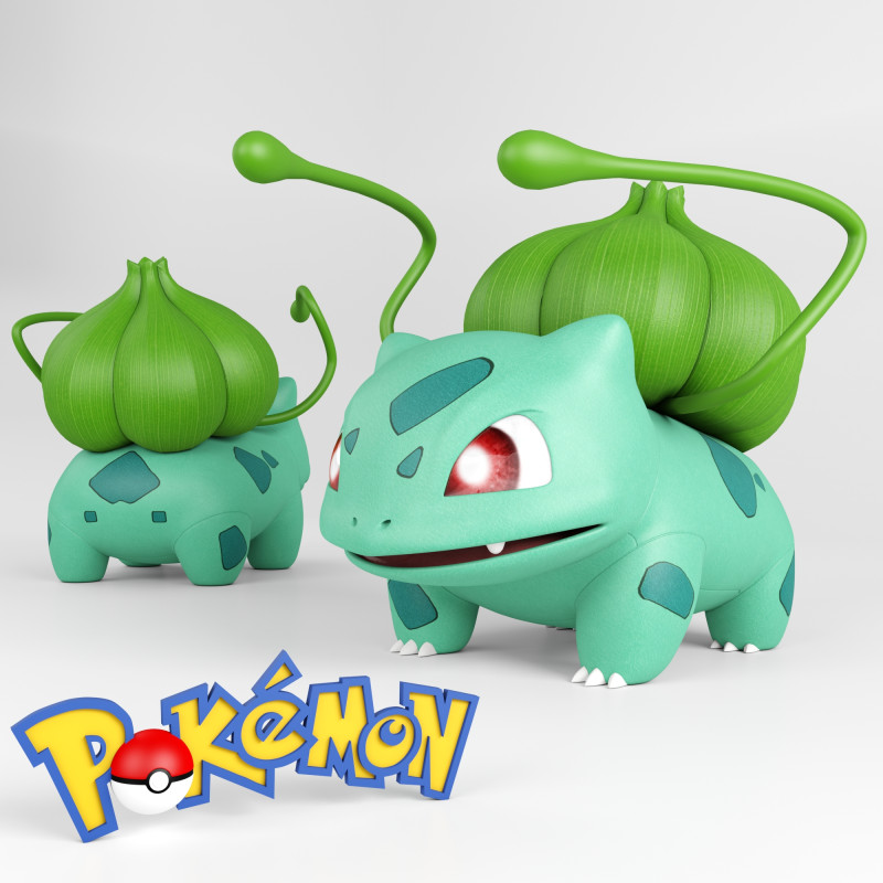 Pokemon Bulbasaur 3D Model .c4d .max .obj .3ds .fbx .stl .blend