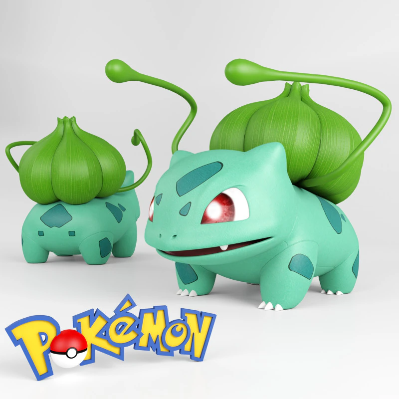 Pokemon Bulbasaur 3D Model .c4d .max .obj .3ds .fbx .stl .blend 