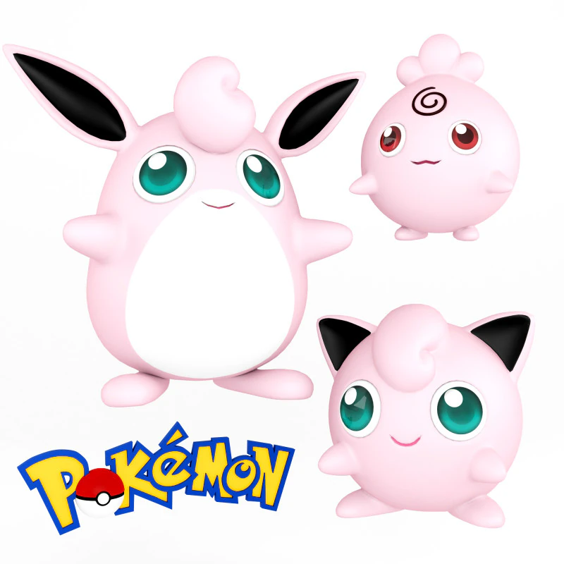 Pokemon Igglybuff Jigglypuff Wigglytuff 3D Model .c4d .max .obj .3ds .fbx .stl .blend 