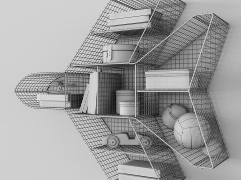 PRATELEIRA RH JET ZINCO Modelo 3D