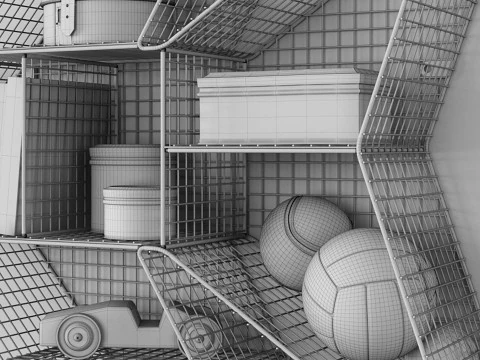 RH SHELF JET ZINC 3D Model