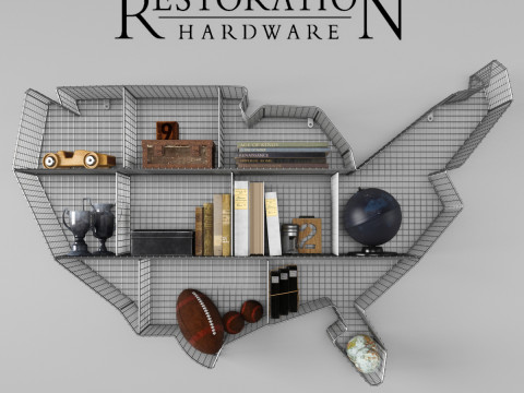 RIPIANO DX MAPPA USA ZINC Modello 3D