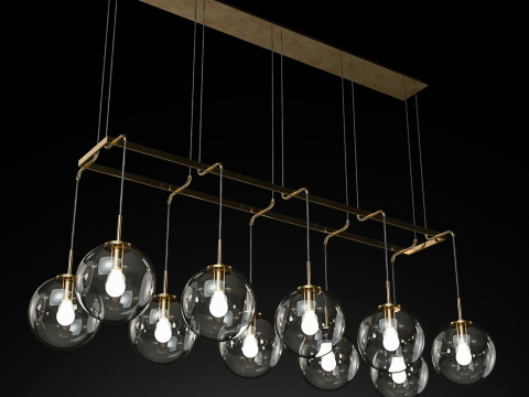 LAMPADARIO LINEARE LINGUADOCA DESTRA 72 Modello 3D