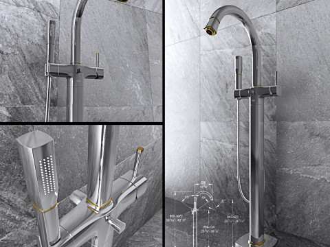 Telaio per coltelli da bagno Grohe Grandera Modello 3D