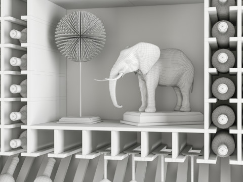 Szafka na wino Decoquality 3D Model 3D