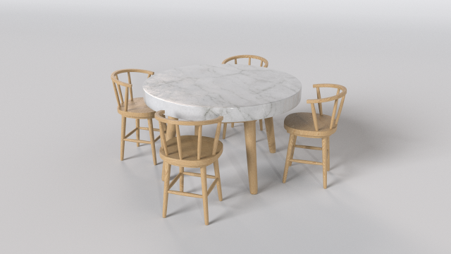 Dining room 3D Model .c4d .max .obj .3ds .fbx .stl .blend 