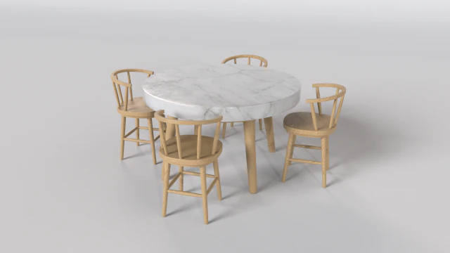 Dining room 3D Model .c4d .max .obj .3ds .fbx .stl .blend 