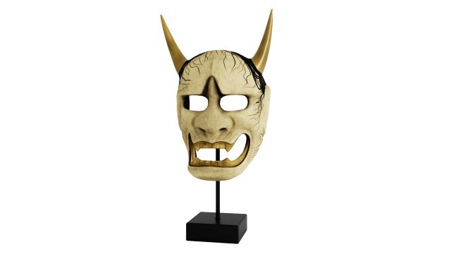 Hannya demon mask 3Dモデル .c4d .max .obj .3ds .fbx .stl .blend
