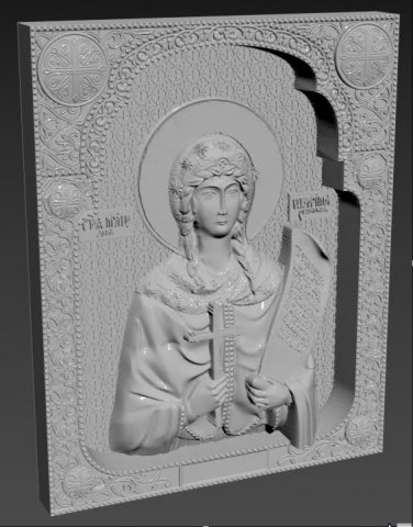 Icon of Saint Seraphima 3D Модель .c4d .max .obj .3ds .fbx .stl .blend
