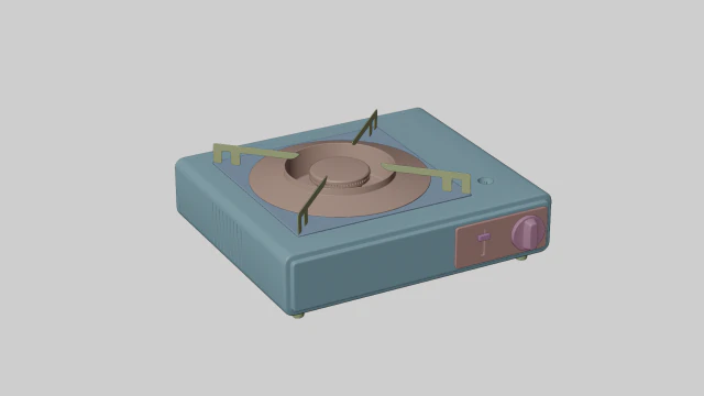 Camping Stove 3D Model .c4d .max .obj .3ds .fbx .stl .blend 