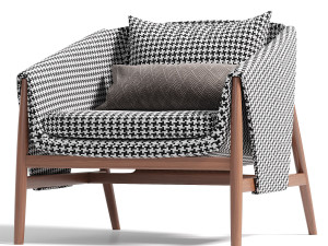 Fabric armchair with armrests 3D Model