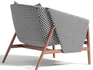 Fabric armchair with armrests 3D Model