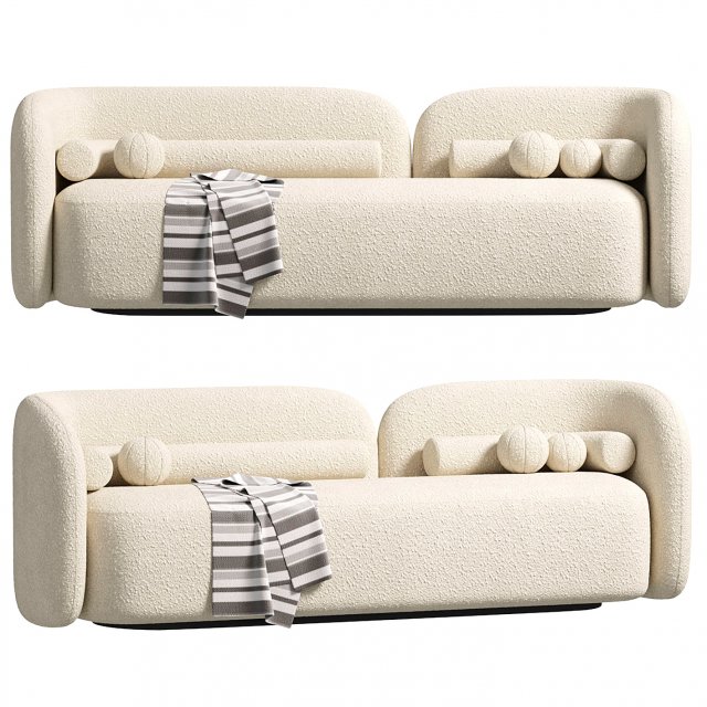 3 Seater Japandi Sofa Modello 3D .c4d .max .obj .3ds .fbx .stl .blend 