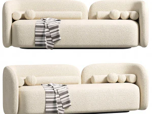 Sofa Japandi 3 Tempat Duduk Model 3D
