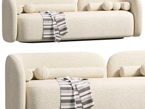 Sofa Japandi 3 Tempat Duduk Model 3D