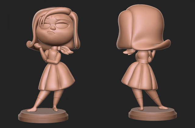 Inside out - disgust with base Modèles 3D en vedette .c4d .max .obj .3ds .fbx .stl .blend 
