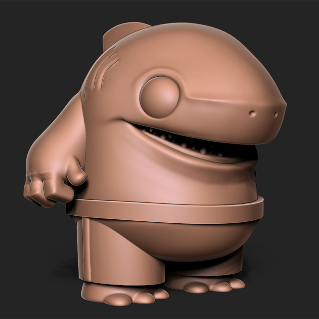 Shark toon 3D Print Model .c4d .max .obj .3ds .fbx .stl .blend 