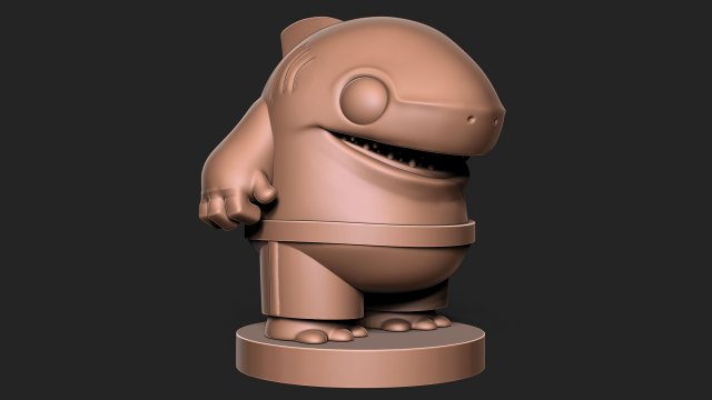 Shark toon base 3D प्रिंट मॉडल .c4d .max .obj .3ds .fbx .stl .blend 