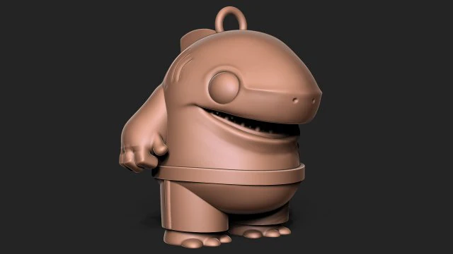 Shark Toon Keychain 3D Print Model .c4d .max .obj .3ds .fbx .stl .blend