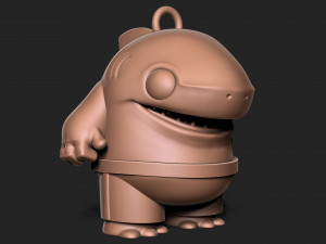 Shark Toon Keychain 3D Print Model