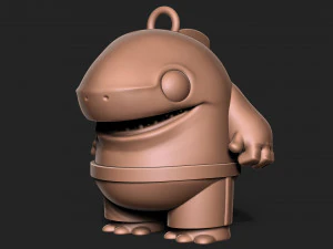 Shark Toon Keychain 3D Print Model