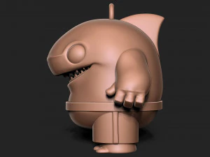 Shark Toon Keychain 3D Print Model