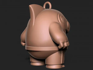 Shark Toon Keychain 3D Print Model
