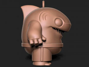 Shark Toon Keychain 3D Print Model