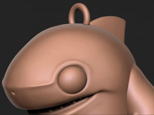 Shark Toon Keychain 3D Print Model