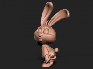 Cute bunny keychain 3D Print Model