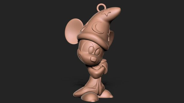 Micky Mouse Keychain 3D Print Model .c4d .max .obj .3ds .fbx .stl .blend