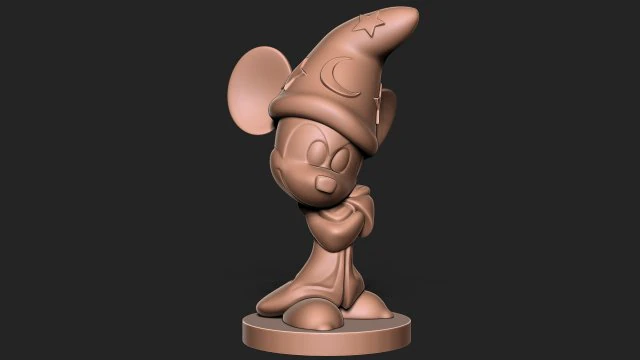 Micky Mouse with base 3D Print Model .c4d .max .obj .3ds .fbx .stl .blend 