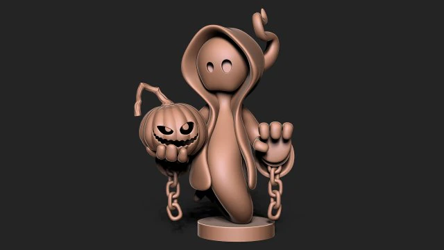 Halloween Ghost with base 3D Print Model .c4d .max .obj .3ds .fbx .stl .blend 