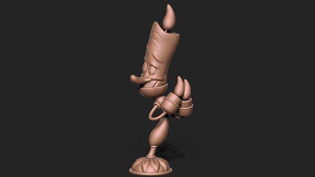 Lumiere cartoon character holding candle 3D Принт Модель .c4d .max .obj .3ds .fbx .stl .blend