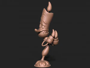 Люм'єр мультиплікаційний персонаж тримає свічку 3D Принт Модель