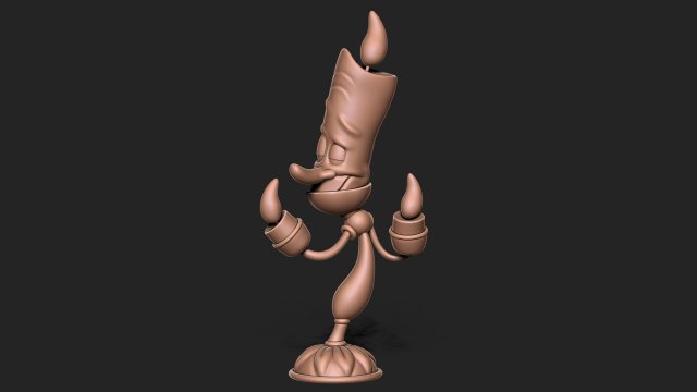 Lumiere beauty and the beast character 3D Print Model .c4d .max .obj .3ds .fbx .stl .blend 