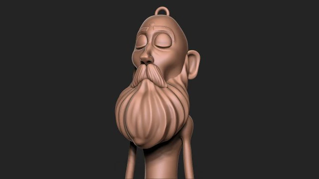 Old Man keychain 3D Print Model .c4d .max .obj .3ds .fbx .stl .blend 